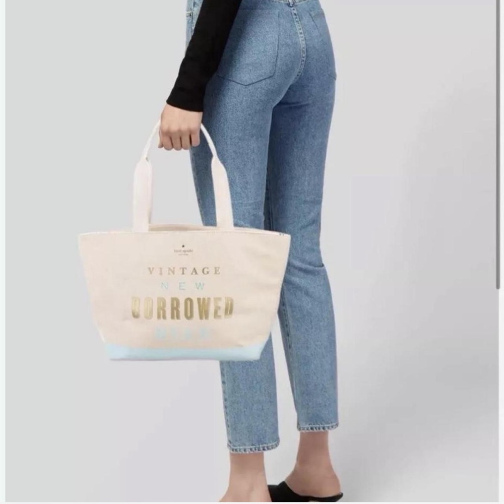 Kate Spade New York Vintage New Borrowed Blue Bridal Wedding Belles Tote